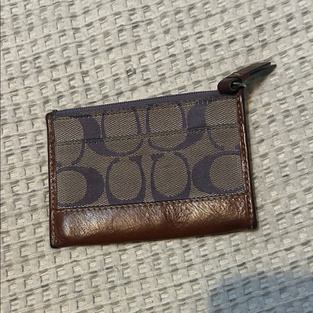 Coach Brown and Gray Card Holder